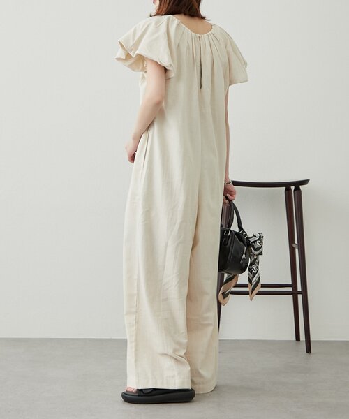 WILLOW（ウィロー）の「【willow】バルーンスリーブオールインワン（サロペット/オーバーオール・レディース・アイボリー/グレー・SMALL/MEDIUM）」の9枚目の写真