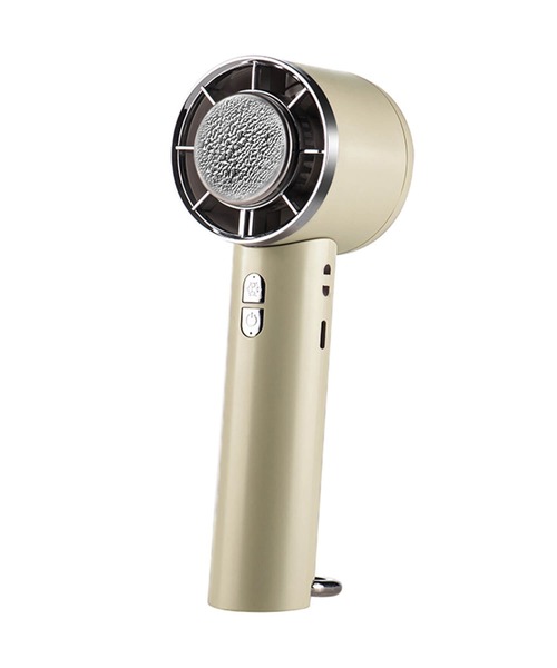 Cinderella（シンデレラ）の「ハンディファン 扇風機 持ち歩き 冷却プレート 携帯扇風機 小型 ハンディ コンパクト ストラップ カラビナ 夏 充電式 冷却 卓上 便利 手持ち ミニ扇風機 5枚羽 簡単 白 紫 灰色 ホワイト パープル グレー（生活家電・レディース・グレイッシュベージュ/ホワイト/パープル・FREE）」の2枚目の写真