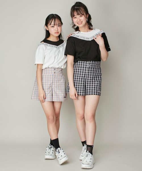 ☆sistere システレ　カットソー　2枚組　京都☆ セール】【コットン100％】肩あきレイヤード風ロゴTシャツ（T