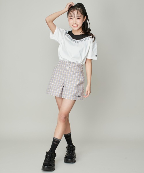 SISTER JENNI（SISTER JENNI）の「【コットン100％】肩あきレイヤード風ロゴTシャツ（Tシャツ/カットソー・キッズ・ブラック/オフホワイト・140cm/150cm/160cm/130cm）」の7枚目の写真