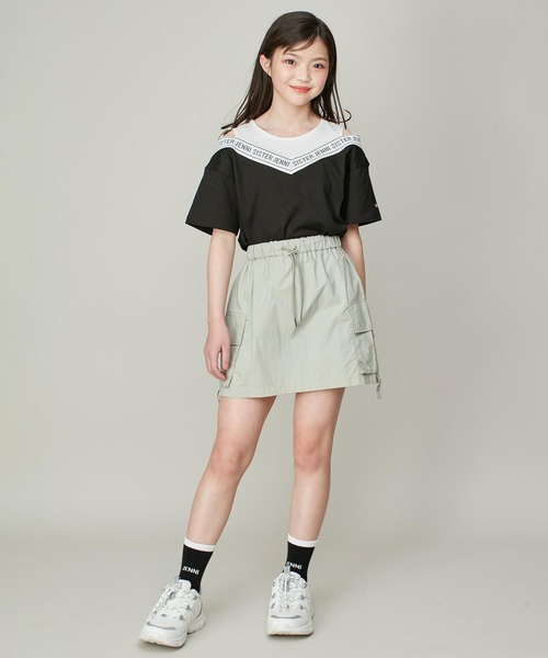 SISTER JENNI（SISTER JENNI）の「【コットン100％】肩あきレイヤード風ロゴTシャツ（Tシャツ/カットソー・キッズ・ブラック/オフホワイト・140cm/150cm/160cm/130cm）」の22枚目の写真