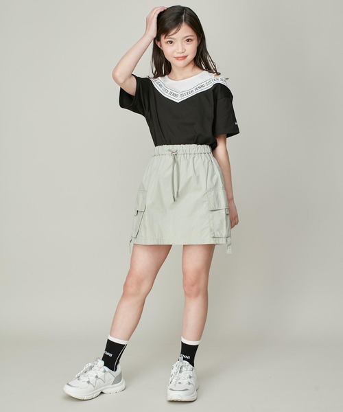 SISTER JENNI（SISTER JENNI）の「【コットン100％】肩あきレイヤード風ロゴTシャツ（Tシャツ/カットソー・キッズ・ブラック/オフホワイト・140cm/150cm/160cm/130cm）」の20枚目の写真