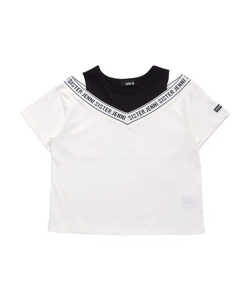 SISTER JENNI（SISTER JENNI）の「【コットン100％】肩あきレイヤード風ロゴTシャツ（Tシャツ/カットソー・キッズ・ブラック/オフホワイト・140cm/150cm/160cm/130cm）」の17枚目の写真