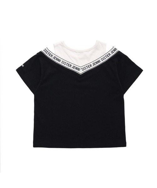 SISTER JENNI（SISTER JENNI）の「【コットン100％】肩あきレイヤード風ロゴTシャツ（Tシャツ/カットソー・キッズ・ブラック/オフホワイト・140cm/150cm/160cm/130cm）」の14枚目の写真