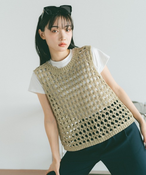 Chez Rian ノースリーブニットベスト Chez Rian ノースリーブニットベスト - メルカリ