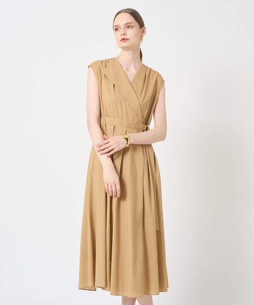 ANAYI（アナイ）の「ビエラコットンカシュクールワンピース（ワンピース・レディース・チャコールグレー/ベージュ・36/38/34）」の5枚目の写真