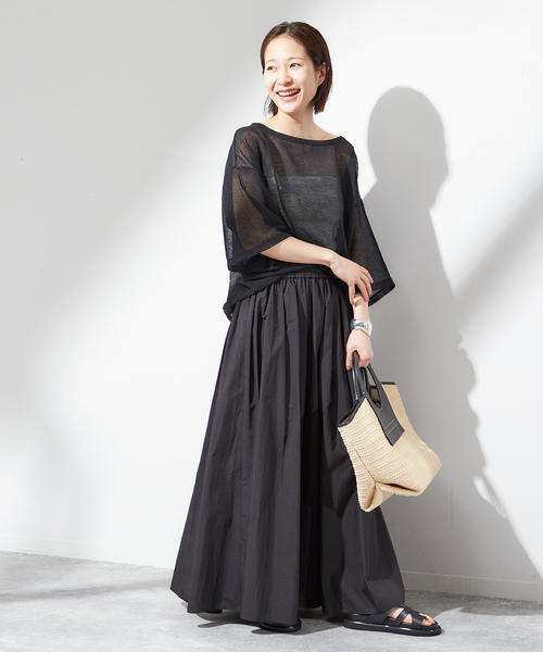 journal standard L'essage（ジャーナルスタンダードレサージュ）の「《追加》ヴィンテージタイプライタースカート（スカート・レディース・ブラック/ホワイト/ブラウン・FREE）」の4枚目の写真