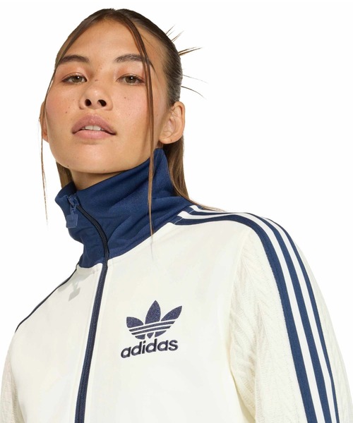 adidas（アディダス）の「adidas KNIT CLASSIC TT / アディダス ニット クラシック トラック トップ（その他トップス・レディース・ホワイト・L/M/S）」の4枚目の写真