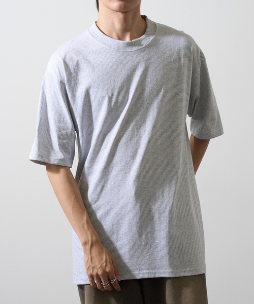 CalCru（カルクルー）の「【CalCru】5.5oz マイクロストライプ Tシャツ ボーダーTシャツ UNTR（Tシャツ/カットソー・メンズ・ブラック/ネイビー/ホワイト・M/L/XL）」の4枚目の写真
