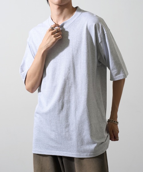 CalCru（カルクルー）の「【CalCru】5.5oz マイクロストライプ Tシャツ ボーダーTシャツ UNTR（Tシャツ/カットソー・メンズ・ブラック/ネイビー/ホワイト・M/L/XL）」の5枚目の写真