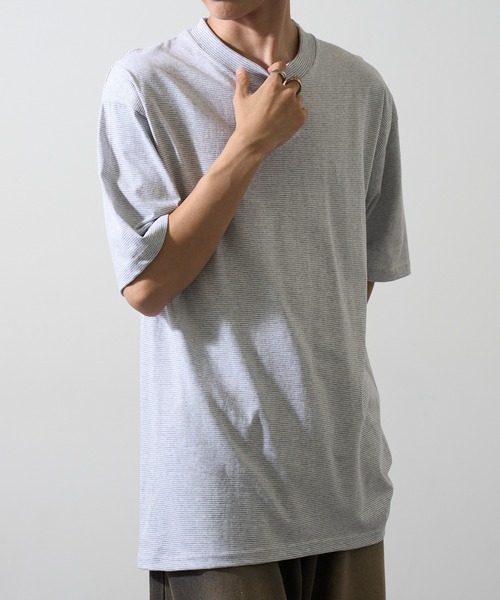 CalCru（カルクルー）の「【CalCru】5.5oz マイクロストライプ Tシャツ ボーダーTシャツ UNTR（Tシャツ/カットソー・メンズ・ブラック/ネイビー/ホワイト・M/L/XL）」の6枚目の写真