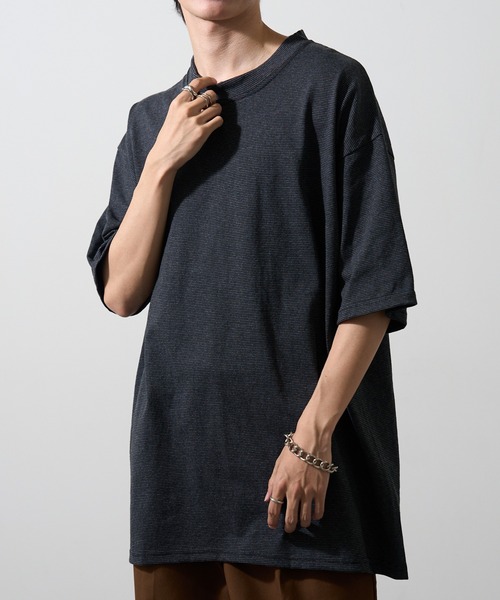 CalCru（カルクルー）の「【CalCru】5.5oz マイクロストライプ Tシャツ ボーダーTシャツ UNTR（Tシャツ/カットソー・メンズ・ブラック/ネイビー/ホワイト・M/L/XL）」の11枚目の写真