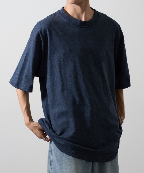 CalCru（カルクルー）の「【CalCru】5.5oz マイクロストライプ Tシャツ ボーダーTシャツ UNTR（Tシャツ/カットソー・メンズ・ブラック/ネイビー/ホワイト・M/L/XL）」の14枚目の写真