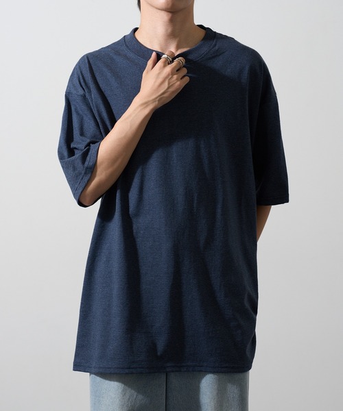 CalCru（カルクルー）の「【CalCru】5.5oz マイクロストライプ Tシャツ ボーダーTシャツ UNTR（Tシャツ/カットソー・メンズ・ブラック/ネイビー/ホワイト・M/L/XL）」の16枚目の写真