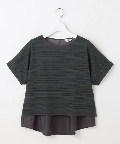 J.PRESS(ジェイプレス)の「【WEB限定カラーあり・洗える】レースドッキング カットソー(Tシャツ/カットソー・レディース・ピンク系/ブラック系/アイボリー系/グレー系・MEDIUM/LARGE)」の12枚目の写真