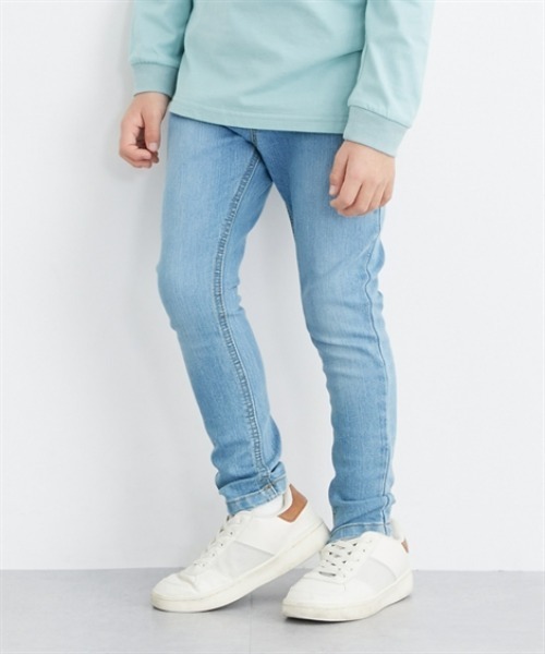 QUNTSTYLE(キュントスタイル)の「ストレッチデニムスキニーパンツ(デニムパンツ・キッズ・ブルー系/ダークネイビー/ブルー・120/130/140/150/160/170/110)」の1枚目の写真