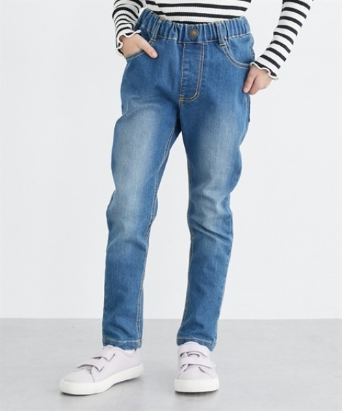 QUNTSTYLE(キュントスタイル)の「ストレッチデニムスキニーパンツ(デニムパンツ・キッズ・ブルー系/ダークネイビー/ブルー・120/130/140/150/160/170/110)」の2枚目の写真