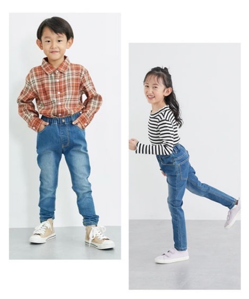 QUNTSTYLE(キュントスタイル)の「ストレッチデニムスキニーパンツ(デニムパンツ・キッズ・ブルー系/ダークネイビー/ブルー・120/130/140/150/160/170/110)」の4枚目の写真