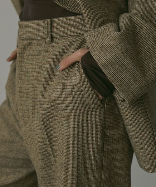 チェックツィードセンタークリースパンツ（その他パンツ）｜ETRE TOKYO