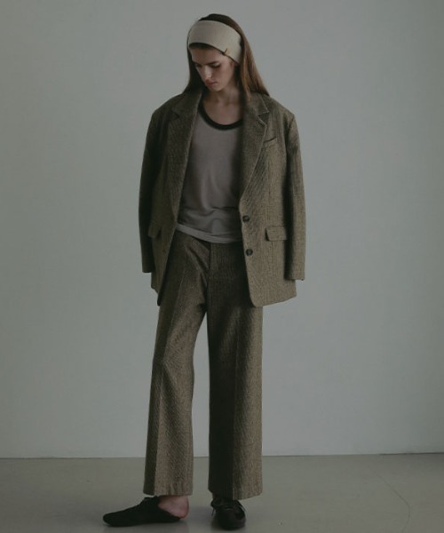 チェックツィードセンタークリースパンツ（その他パンツ）｜ETRE TOKYO