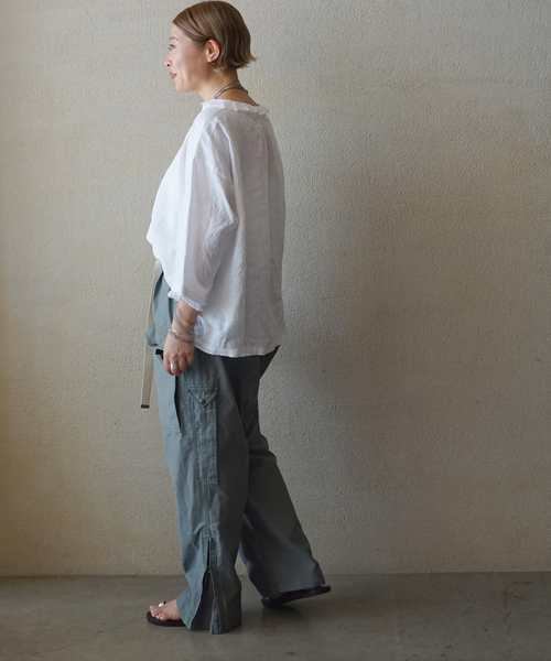 JOURNAL STANDARD LUXE(ジャーナルスタンダード ラックス)の「ソフトリネン タックフリルブラウス(シャツ/ブラウス・レディース・ホワイト/ブラック・FREE)」の10枚目の写真