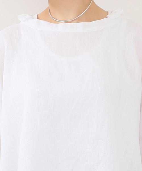 JOURNAL STANDARD LUXE(ジャーナルスタンダード ラックス)の「ソフトリネン タックフリルブラウス(シャツ/ブラウス・レディース・ホワイト/ブラック・FREE)」の14枚目の写真