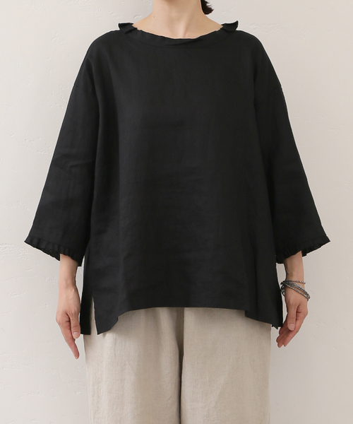 JOURNAL STANDARD LUXE(ジャーナルスタンダード ラックス)の「ソフトリネン タックフリルブラウス(シャツ/ブラウス・レディース・ホワイト/ブラック・FREE)」の21枚目の写真