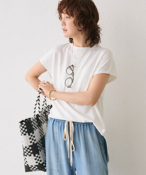 tシャツ 「しわになりにくい」カットジョーゼットフレンチプルオーバー レディース セール】【しわになりにくい】カットジョーゼットフレンチプル