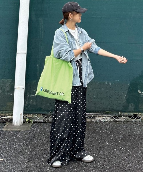 CORNERS by KR（コーナーズバイケーアール）の「【CORNERS by KR】ダブルウエストドットパンツ（スラックス・レディース・ブラック/アイボリー・FREE）」の2枚目の写真