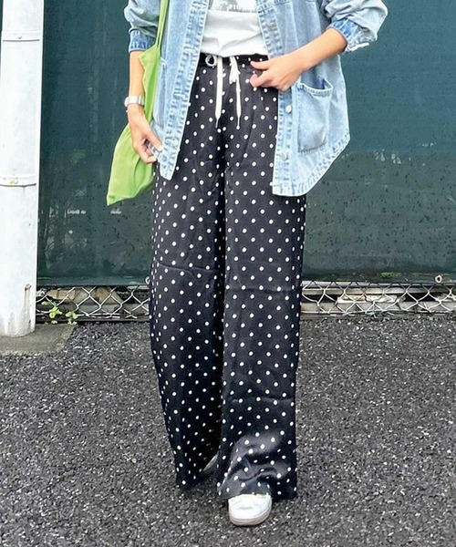 CORNERS by KR（コーナーズバイケーアール）の「【CORNERS by KR】ダブルウエストドットパンツ（スラックス・レディース・ブラック/アイボリー・FREE）」の11枚目の写真
