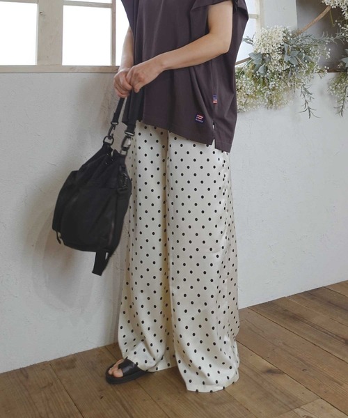 CORNERS by KR（コーナーズバイケーアール）の「【CORNERS by KR】ダブルウエストドットパンツ（スラックス・レディース・ブラック/アイボリー・FREE）」の12枚目の写真