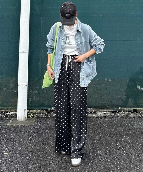 CORNERS by KR（コーナーズバイケーアール）の「【CORNERS by KR】ダブルウエストドットパンツ（スラックス・レディース・ブラック/アイボリー・FREE）」の16枚目の写真