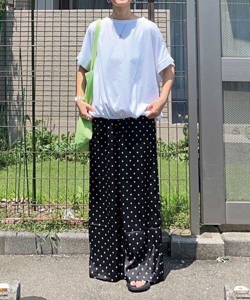 CORNERS by KR（コーナーズバイケーアール）の「【CORNERS by KR】ダブルウエストドットパンツ（スラックス・レディース・ブラック/アイボリー・FREE）」の13枚目の写真