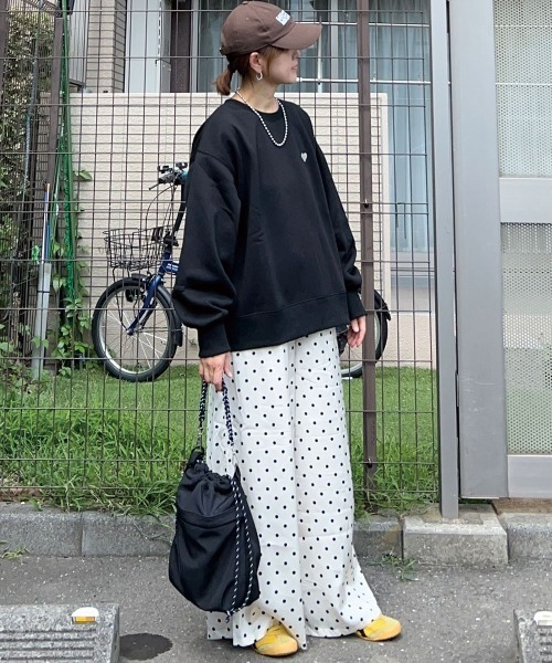 CORNERS by KR(コーナーズバイケーアール)の「【CORNERS by KR】ダブルウエストドットパンツ(スラックス・レディース・ブラック/アイボリー・FREE)」の15枚目の写真