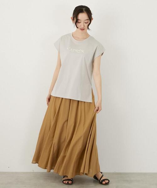 MELROSE claire(メルローズ クレール)の「ロゴノースリーブTシャツ(Tシャツ/カットソー・レディース・グレイッシュベージュ/ブラック/ホワイト・FREE)」の13枚目の写真