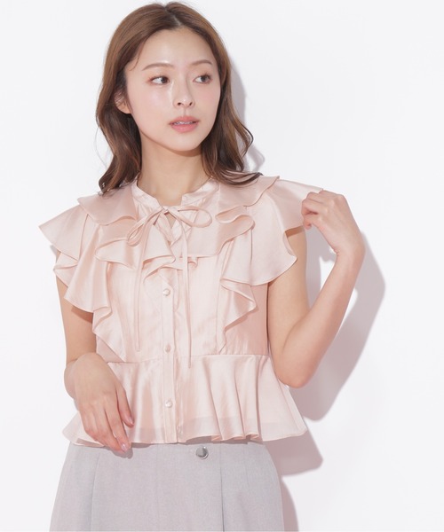 JILL by JILL STUART（ジルバイジルスチュアート）の「ペプラムラッフルブラウス（シャツ/ブラウス・レディース・ライトグリーン/ホワイト/ピンク・FREE）」の19枚目の写真