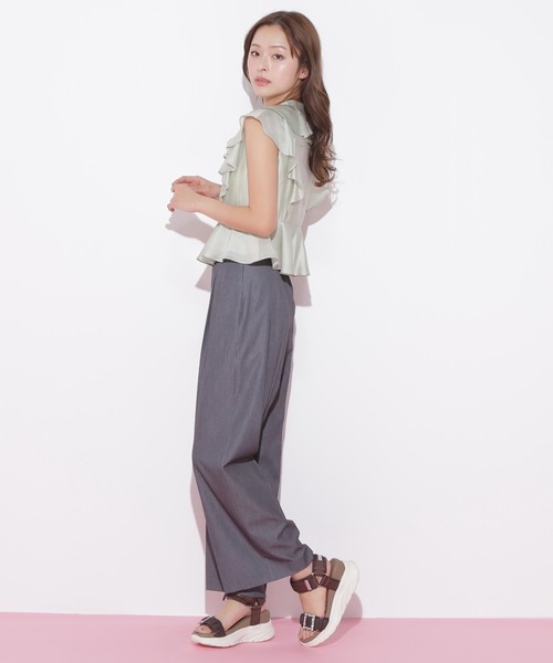 JILL by JILL STUART（ジルバイジルスチュアート）の「ペプラムラッフルブラウス（シャツ/ブラウス・レディース・ライトグリーン/ホワイト/ピンク・FREE）」の7枚目の写真