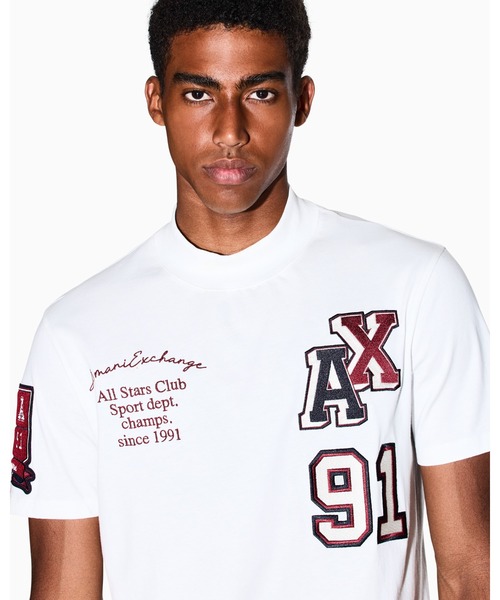 ARMANI EXCHANGE(アルマーニエクスチェンジ)の「【A|X アルマーニ エクスチェンジ】パッチデザイン 半袖クルーネックTシャツ/REGULAR(Tシャツ/カットソー・メンズ・ダークネイビー/オフホワイト・SMALL/XX-LARGE/X-SMALL/X-LARGE/MEDIUM/LARGE)」の8枚目の写真