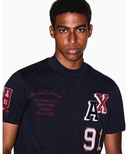 ARMANI EXCHANGE(アルマーニエクスチェンジ)の「【A|X アルマーニ エクスチェンジ】パッチデザイン 半袖クルーネックTシャツ/REGULAR(Tシャツ/カットソー・メンズ・ダークネイビー/オフホワイト・SMALL/XX-LARGE/X-SMALL/X-LARGE/MEDIUM/LARGE)」の7枚目の写真