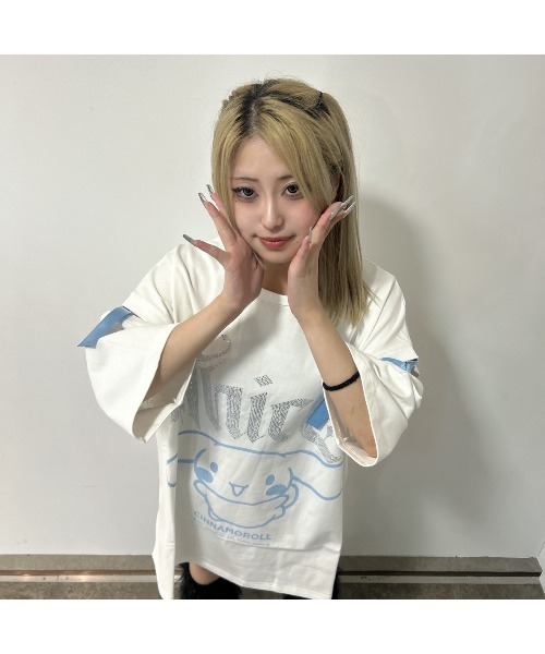 THICC(チック)の「THICC×シナモンコラボTシャツ(Tシャツ/カットソー・メンズ・ブラック/ホワイト/ブルー系その他・FREE)」の2枚目の写真