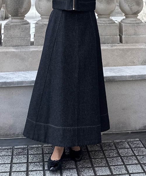 JENNE(ジェンヌ)の「パリジェンヌデニムスカート(スカート・レディース・インディゴブルー・SMALL/MEDIUM/LARGE)」の3枚目の写真
