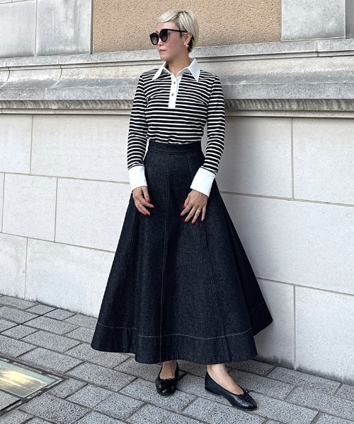 JENNE(ジェンヌ)の「パリジェンヌデニムスカート(スカート・レディース・インディゴブルー・SMALL/MEDIUM/LARGE)」の9枚目の写真
