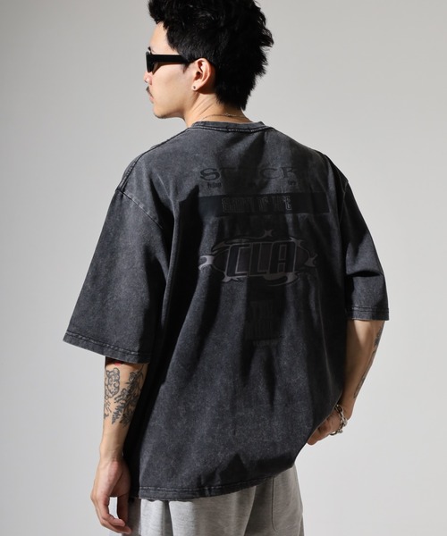 RE730(アールイーセブンサーティー)の「硫化染めマルチロゴTシャツ(Tシャツ/カットソー・メンズ・カーキ/ブラック・M/L)」の2枚目の写真