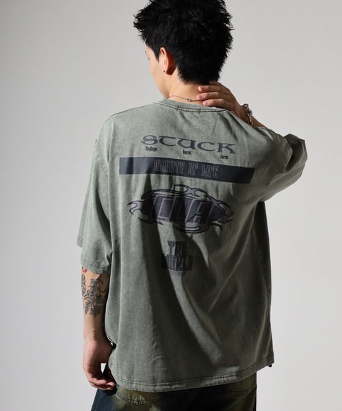 RE730(アールイーセブンサーティー)の「硫化染めマルチロゴTシャツ(Tシャツ/カットソー・メンズ・カーキ/ブラック・M/L)」の19枚目の写真