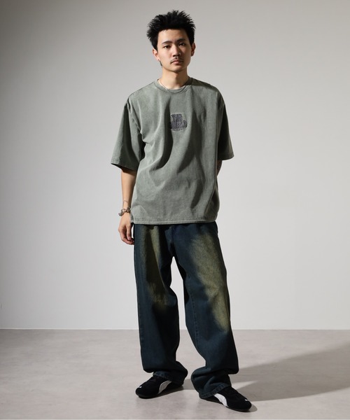 RE730(アールイーセブンサーティー)の「硫化染めマルチロゴTシャツ(Tシャツ/カットソー・メンズ・カーキ/ブラック・M/L)」の18枚目の写真