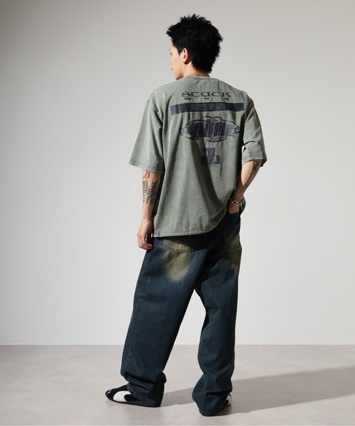 RE730(アールイーセブンサーティー)の「硫化染めマルチロゴTシャツ(Tシャツ/カットソー・メンズ・カーキ/ブラック・M/L)」の17枚目の写真