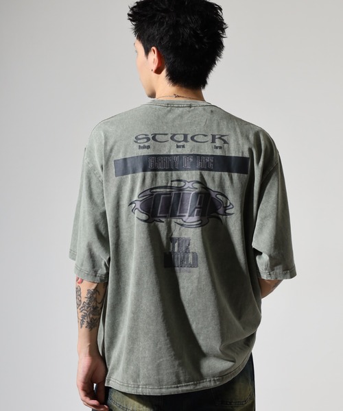 RE730(アールイーセブンサーティー)の「硫化染めマルチロゴTシャツ(Tシャツ/カットソー・メンズ・カーキ/ブラック・M/L)」の20枚目の写真