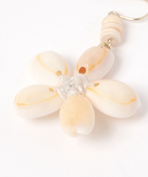 【試着のみ未使用】Rene♡ルネ　フラワーピアス　パール×スワロフスキー　現行品 ANEMONE】ホワイトフラワーロングピアス[Hanayome]｜アネモネ