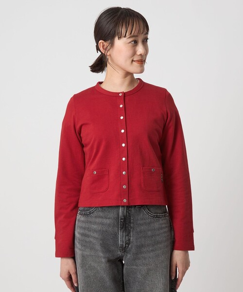 【美品】アニエスベー カーディガンプレッション ドット 赤 大きいサイズ 3 Cardigan Pressions / カーディガンプレッション
