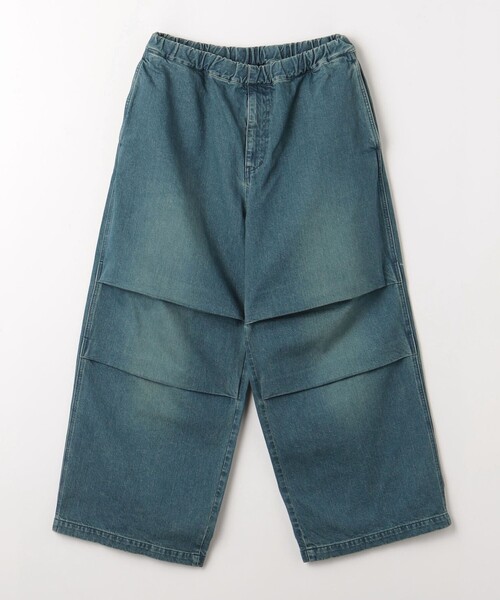 【JEMUT】★男女兼用★ミドルワイド パラシュート デニムパンツ セール】【nmtc+】parachute denim pants（デニムパンツ